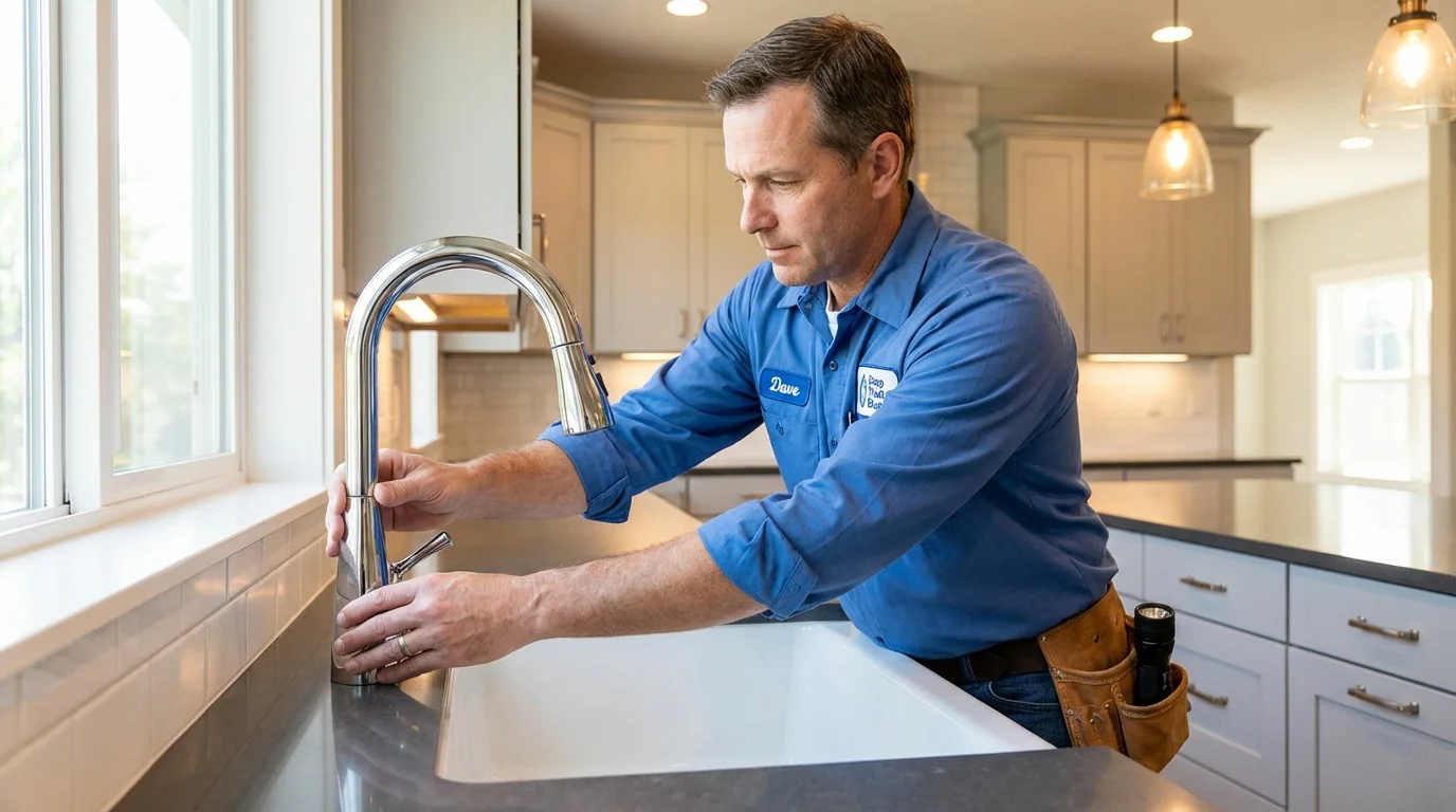 Kitchen faucet installation by Johns Plumbing LLC in Shelburne Falls